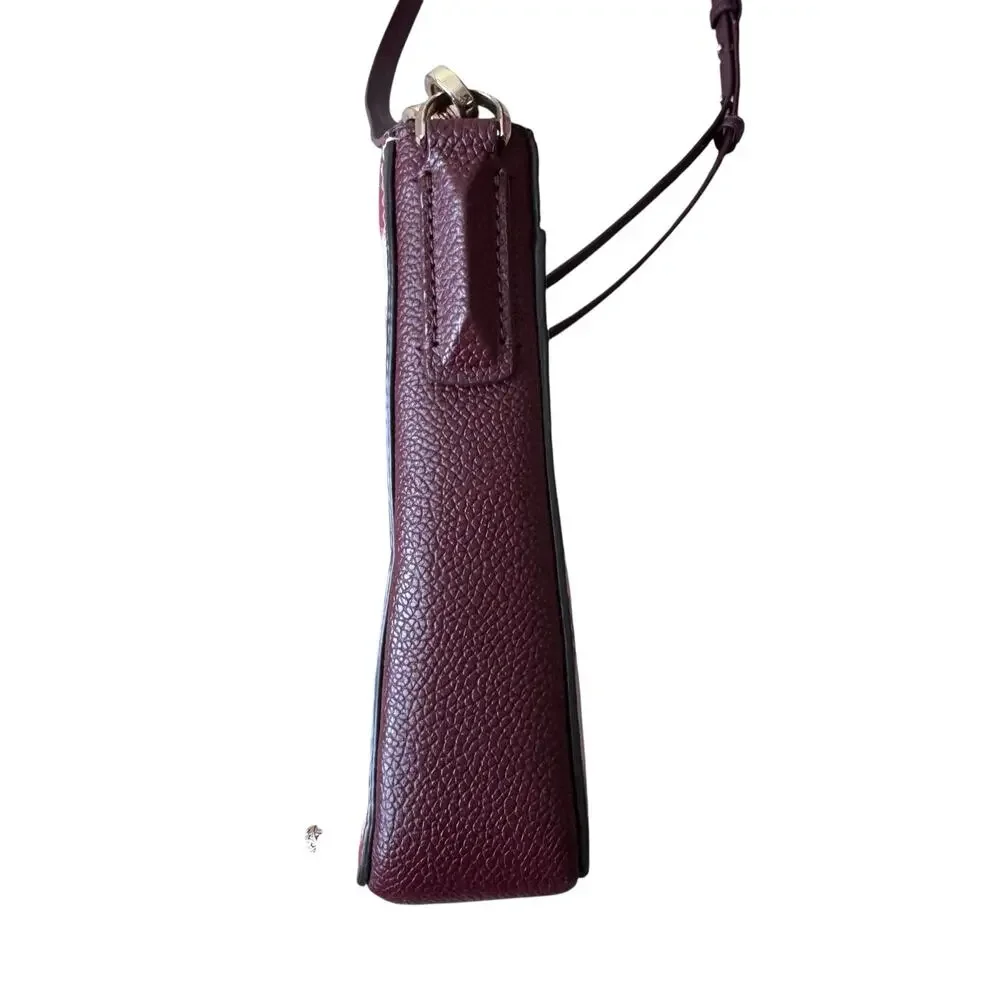 Kate Spade New York margaux leopard medium convertible crossbody bag Burgundy